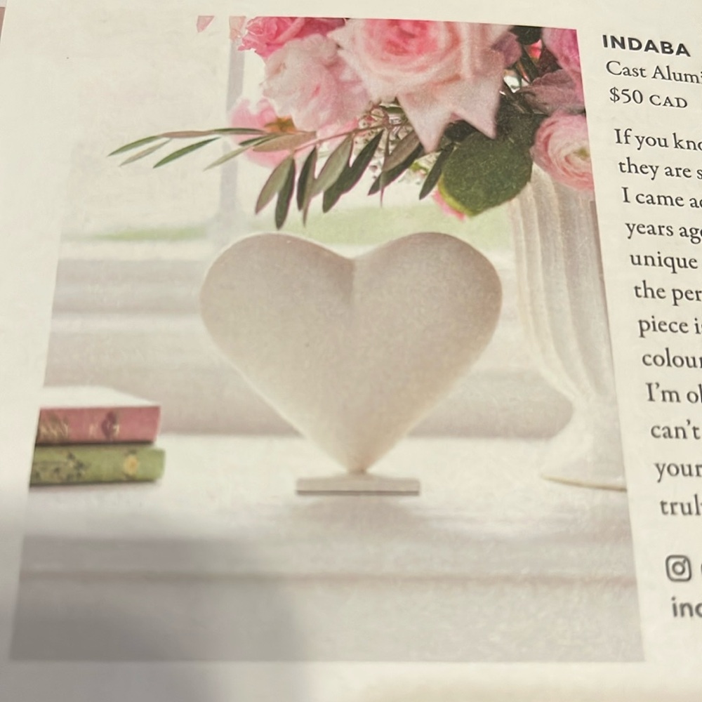 Indiana Cast Aluminum Heart Statue from the Spring 2025 Jilly Box